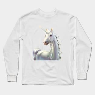 Beautiful White Unicorn Long Sleeve T-Shirt